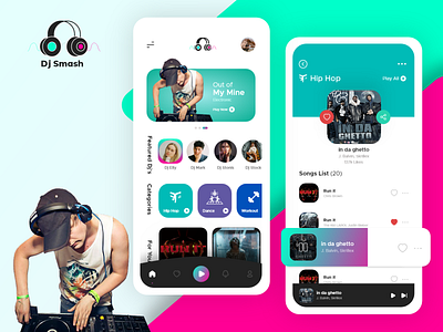 DJ Smash app design ui uiux ux