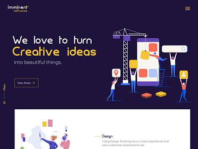 Imminent Software animations design html illustration uiux vector website