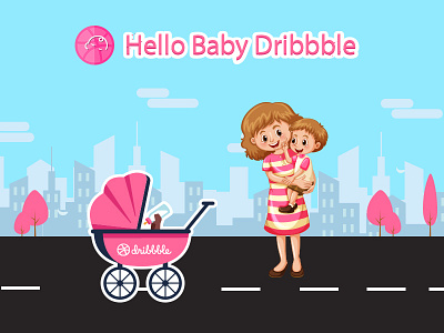 baby Dribbble design illustration vector