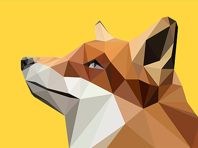 Fox fox geometric low poly lowpoly nature poly polygon triangle triangulation