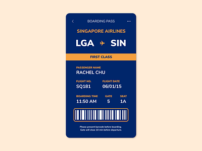 Daily UI (Day 24) - Boarding Pass