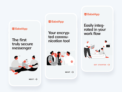 Illustration set for encrypted messenger