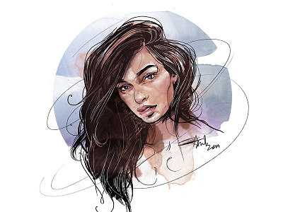 Portrait a day - Luma Grothe cg cg art digital art drawing graphics illustration luma grothe portrait portrait a day watercolor