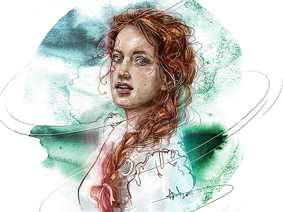 Portrait a day - Anne-Constance cg cgart drawing graphics illustration painting portrait portrait a day watercolor