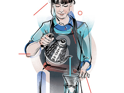 Barista barista coffee drawing geometry illustration sketchy standartmag