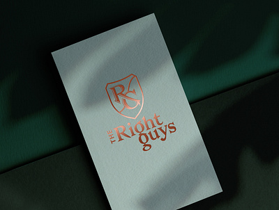 The Right Guys business card brand branding business card emblem graphic design green hot foil shadows visual graphics