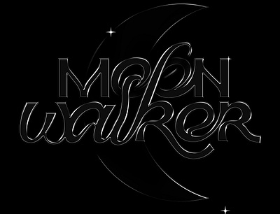 Moonwalker - Glass typography ag black black typography cgart digital art glass effect graphic design letter art lettering letters moon typographic composition typography visual graphics waker