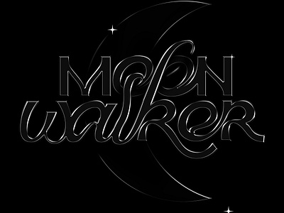 Moonwalker - Glass typography ag black black typography cgart digital art glass effect graphic design letter art lettering letters moon typographic composition typography visual graphics waker