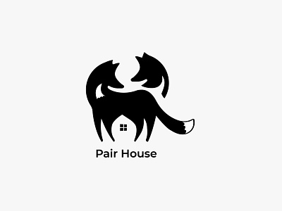 Negative space fox logo (pair house) best logos branding dribbble fox logo foxes home logo house logo identity design logo design logo inspiration negative space logo real estate logo