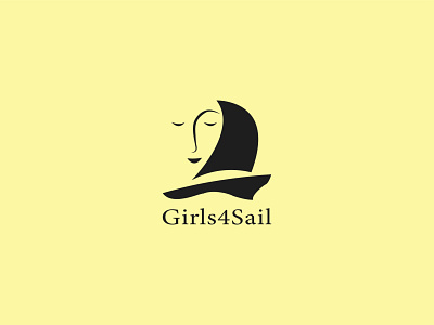 Negative space sail logo with girl for Girls4Sail brand. best logos boat logo branding creative logo design dribbble girl girls identity design illustration logo logo inspiration negative space logo new logo design sail sailboat women fashion