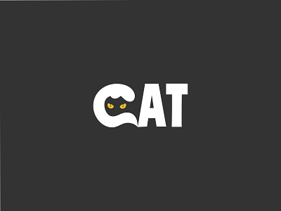 cat negative space logo.