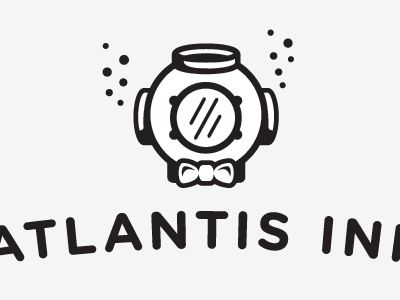 Atlantis rough v2 atlantis bowtie bubbles diver logo logotype