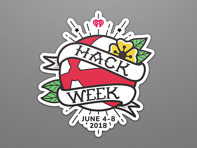 Hack Week Sticker banner beach ball flash flower hack hackathon logo merch sticker tattoo