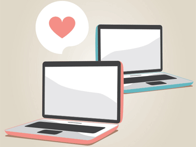 Cyber Love cyber devices illustration love technology vector