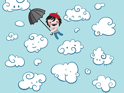 Cloudboy character children cloud illustration vector