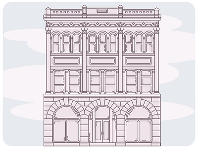 Facade #1 architect architecture austin building facade historic illustration j. riely gordon vector