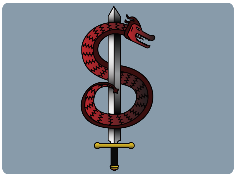 Dragons & Gradients serpent snake gradient illustration dragon sword