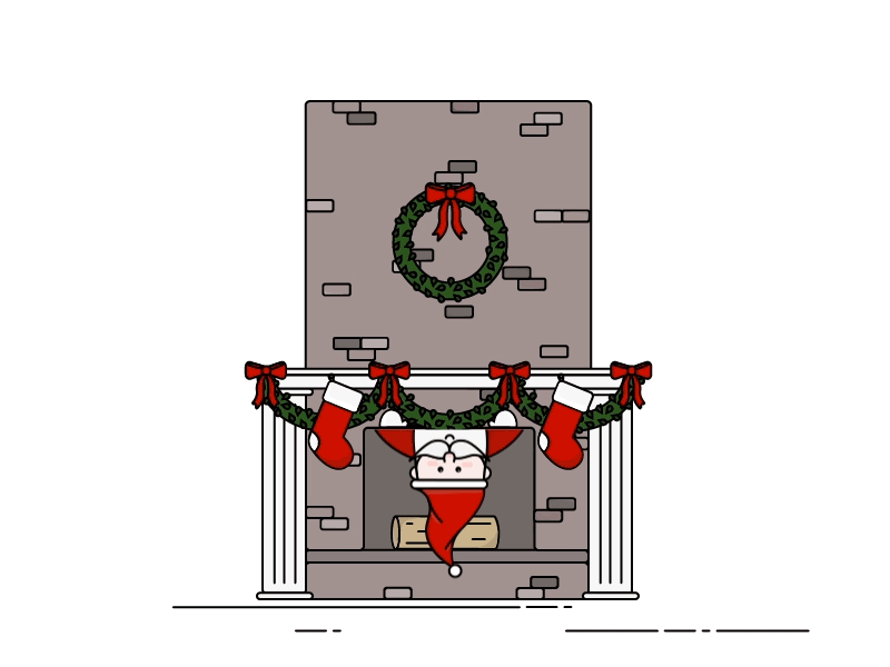 Here Comes... after effects animation christmas garland holiday illustration illustrator santa stockings wreath