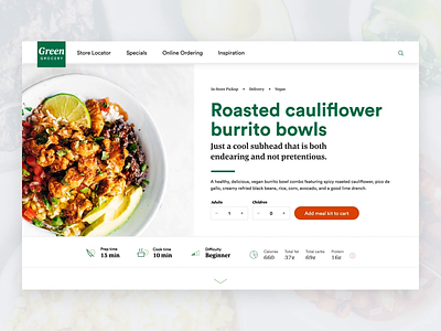 Meal Kit Product Page design interaction interface design ui ux web