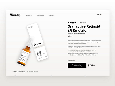 Skincare Product Page after effects ecommerce interaction interface product page skincare ui ui design web design website