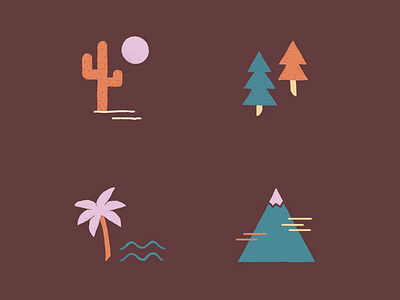 going places beach brushes desert design forest icons icons set illustration illustrator mountain photoshop texture travel