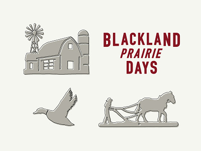 Blackland Prairie Days duck farm icon illustration plow silo