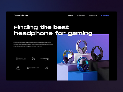 🎧Finding the best headphone landing page black blue dark dota electronic game gamer gaming head headphone hear landing page logitech music play station purple shop simple steam xbox