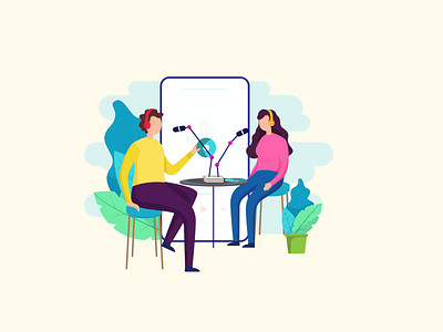 Podcast Live branding illustration live people podcast ui ux