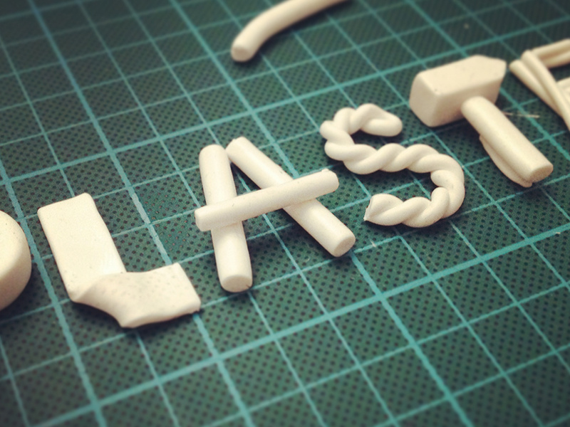 Plasticine logo illustration identity logo handmade handwriting type font letters plasticine typography