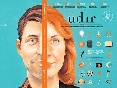 Udir magazine cover cover editorial icons illustration magazine man portrait woman