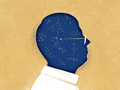 Illustration for Sky&Telescope astronomy editorial illustration portrait rocket science sky stars telescope