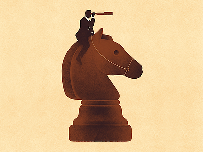 Vision and strategy chess drawing editorial horse illustration strategy texture vision