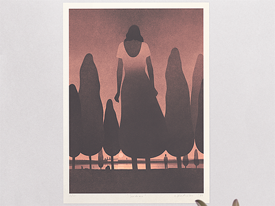 "Sundown" print. art edition illustration limited poster print