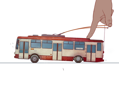 Pushing a trolley car finger hand illustration pushing texture trolley