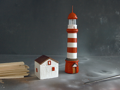 a lighthouse 3d art clay house illustration lighthouse modeling sculpture texture