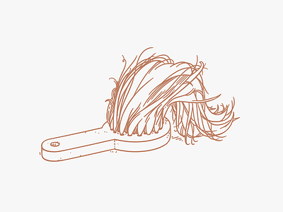 a hairbrush artwork brush doodle drawing hair hairbrush idea illustration line wood