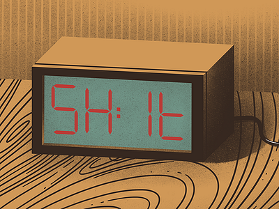 ohh clock daily doodle drawing hour illustration texture wood