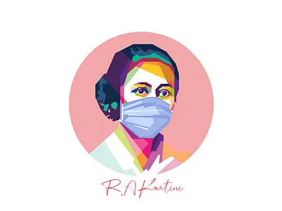 Kartini Mask art artwork branding design flat icon illustration illustrator popart typography vector wpap