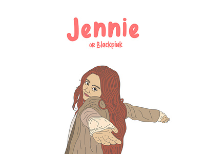 Kim Jennie art artwork design flat icon illustration illustrator popart typography vector wpap