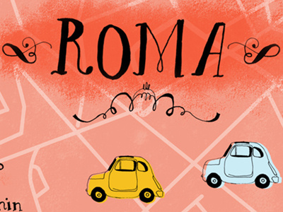 Map of Rome graphic design hand lettering illustration map