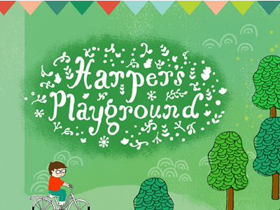 Harper's Playground graphic design hand lettering illustration map