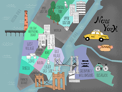 New York illustration map