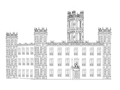 Highclere Castle drawing for new map