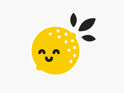 A Lemon Friend cute cute lemon cutie fruit illustration leaves lemon logo yellow