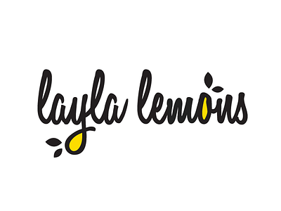 Lemony black cute logos freelance leaves lemons logo script yellow