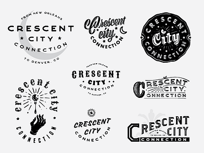Logo Concepts black and white branding cajun logos new orleans script font vintage logo voodoo