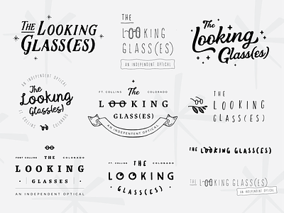 Brand Concepts for an Independent Glasses Shop brand concept branding branding design hand drawn lettering logo logo design logo designer script