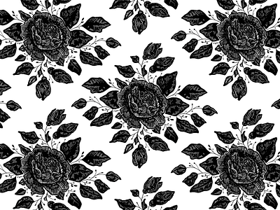 Rose Wallpaper black and white goth goth roses illustration pattern procreate rose pattern roses
