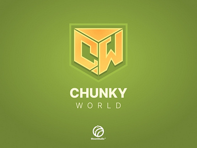 ChunkyWorld - Minecraft project logo branding chunkyworld concept logo logotype moonstudio