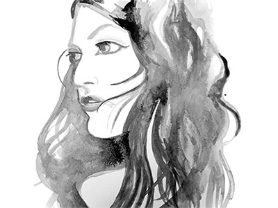 Portrait Ink illustration inkwash